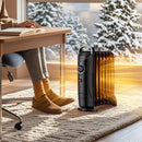 700W Electric Oil Filled Radiator Heater with Adjustable Thermostat by LJGDeals