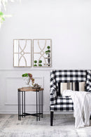 Rectangular Wooden Wall Mirror With Antique Frame, Vertical Or Horizontal Home Decor For Living Room (Set of 2)