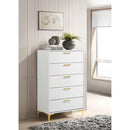 Karena - Rectangular 5 Drawer Chest - White by HouseOfZazla