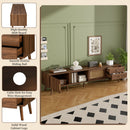76" Modern Rattan Doors TV Stand