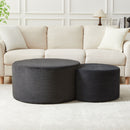 Modern Upholstered Round Coffee Table For Living Room (Set of 2) by HouseOfZazla