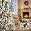 9 Ft Pre-Lit Flocked Fraser Fir Artificial Christmas Tree