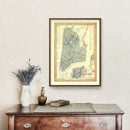Vintage Map of New York City, New York 1846