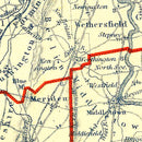 Vintage Map of Connecticut 1846