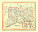 Vintage Map of Connecticut 1846