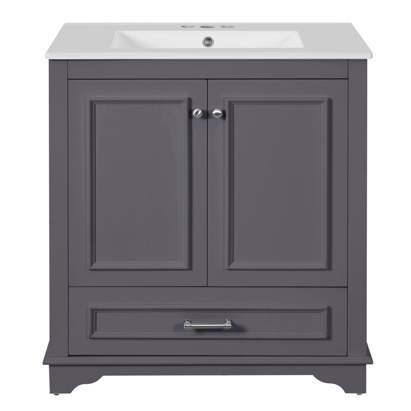 Bathroom Vanity With Sink, Cabinet & 2 Soft Closing Doors & Adjustable Shelf, photo 2 of 50