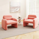 Set of 2 Modern Accent Chair and Marble Top Side Table Set by DirectDeals