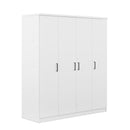 4-Door Wardrobe with 1 Drawer, White