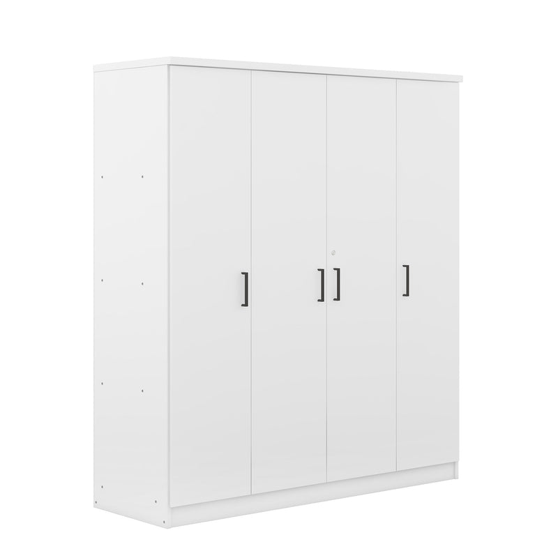 4-Door Wardrobe with 1 Drawer, White