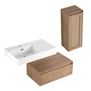 Modern Imitative Wall Mounted Bathroom Vanity With Resin Sink And Side Cabinet by HouseOfZazla