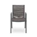 Outdoor Modern Aluminum Dining Chair Set With Rope Sea (Set of 2) by HouseOfZazla