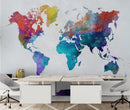 World Map Watercolor Wallpaper – Color Splash Wall Mural.