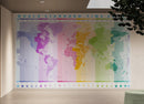 World Time Zone Wallpaper. Office Wall Mural.