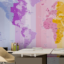 World Time Zone Wallpaper. Office Wall Mural.