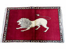 4 X 6 Handmade Hand-Knotted Quality Wool Rug Zagros Lion Red Ivory Tribal Rug