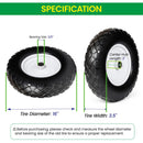 4.80/4.00-8 Flat-Free Solid Wheelbarrow Tire and Wheel, 16" by HouseOfZazla