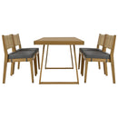 U_Style Multi-Person Outdoor Acacia Wood Dining Table and Chair Set by HouseOfZazla