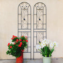 4 Pack Metal Garden Trellis 86.7'' x 19.7'' Rustproof Black by HouseOfZazla