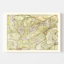 Vintage Railroad Map of United States 1877