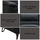 Eilene - Top Grain Leather Sofa - Black by HouseOfZazla