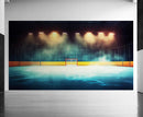Hockey Rink Wallpaper Mural. Sports Theme Decor.