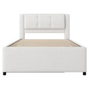 Upholstery Platform Bed With Trundle, Trundle Can Be Flat Or Erected by HouseOfZazla