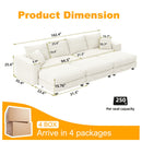 Deep Seat Convertible Sofa With Soft Pillows And Ottomans by HouseOfZazla