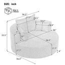 360° Swivel Accent Barrel Chair With 3 Removable Pillows For Living Room