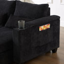 Convertible Chaise Lounge Sofa Chair With USB Ports, Cup Holders, Phone Holder And Storage by HouseOfZazla