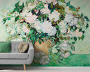 Vincent Van Gogh White Flowers in Vase Wall Mural.
