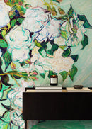 Vincent Van Gogh White Flowers in Vase Wall Mural.