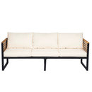 Outdoor 4-Piece Acacia Wood and Metal Patio Sofa Set by HouseOfZazla