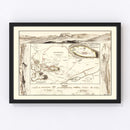 Vintage Map of Athens, Greece 1832