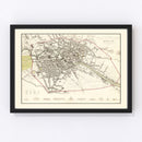 Vintage Map of Berlin, Germany 1833