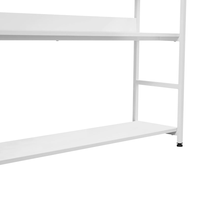 5-Tier Home Office Bookcase Open Bookshelf Storage Large 5 Shelf Bookshelf Furniture with Metal Frame, White
