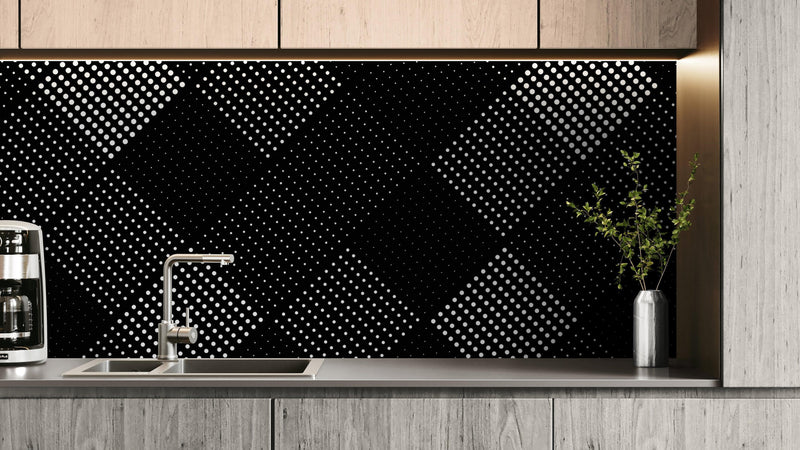 Modern Black and White Polka Dot Peel and Stick Wall Mural.