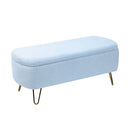 Storage Ottoman Bench For End Of Bed Legs, Modern Camel Faux Fur Entryway Bench Upholstered Padded With Storage For Living Room Bedroom by HouseOfZazla