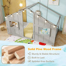 Twin Size House Bed with LED Lights Montessori Slat-free Floor Bed by LJGDeals