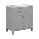 Bathroom Vanity With Ceramic Sink, Modern Single Bathroom Cabinet With 2 Doors And A Shelf, Soft Close Doors by HouseOfZazla