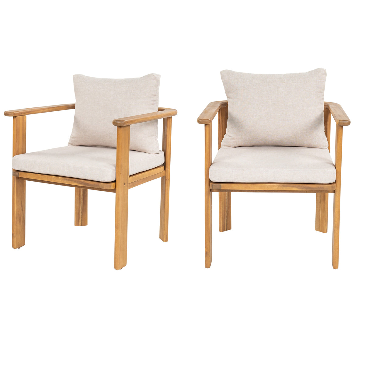 Kaja Outdoor Acacia Wood Dining Chair, Teak Finish Frame, photo 4 of 10