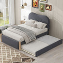 Upholstered Platform Bed With Wood Supporting Feet And Trundle by HouseOfZazla