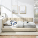 Mid-Century Upholstered Tufted Bed Frame With Backrest And Armrests by Unique Piece Furniture