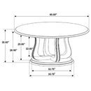 Trofello Round 60-inch Pedestal Dining Table White Washed