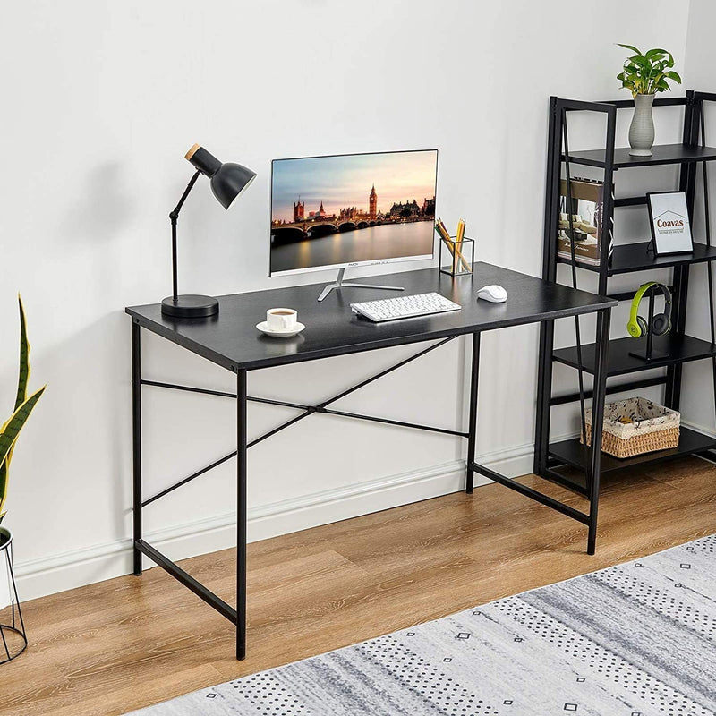 47.2" x 23.6" x 29.6" Metal Frame Home Office Writing Desk - Full Black