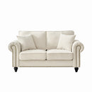 2 Seater Sofa With Rolled Arms, Tufted Upholstered Couch by Unique Piece Furniture