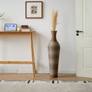 Tall Vase - Brown Decorative Floor Vase, Classic Neat Floor Vase Tall Freestanding Flower Holder, Artificial Rattan Vase, Floor Vase, Flower Holder For Home Decor - Gray by HouseOfZazla