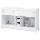 Bathroom Vanity With Double Sinks, 3 Drawers & 4 Doors - White by HouseOfZazla
