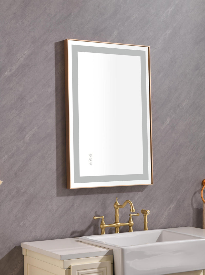 36x24 LED Lighted Bathroom Wall Mounted Mirror with High Lumen+Anti-Fog Separately Control