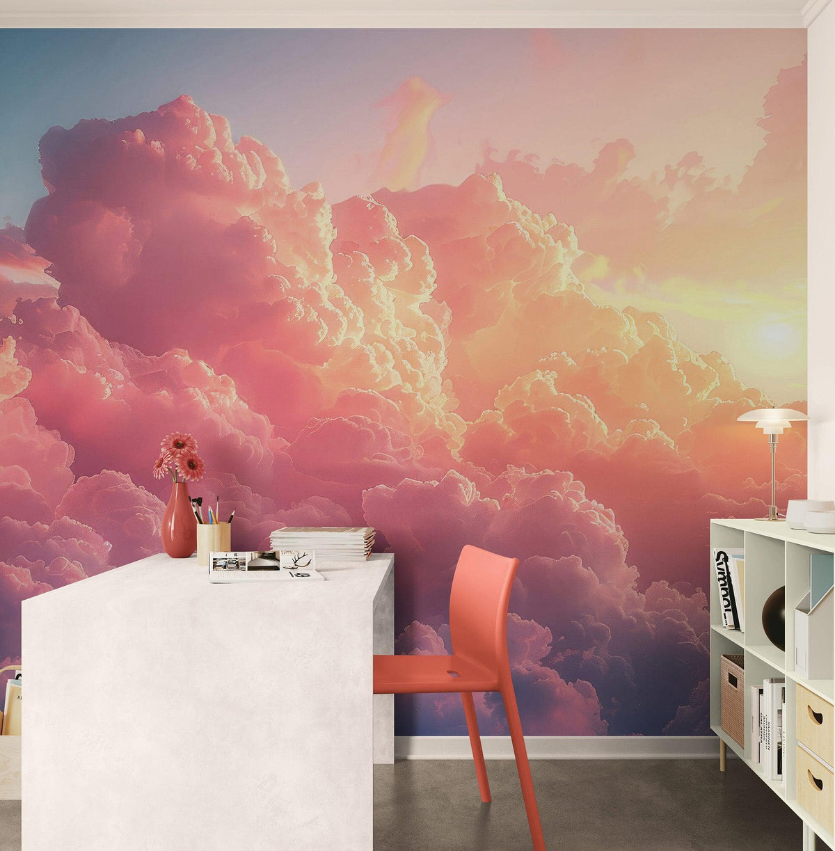 Pink Clouds Wallpaper Mural. #6983