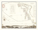 Vintage Map of Pompeii, Italy 1832